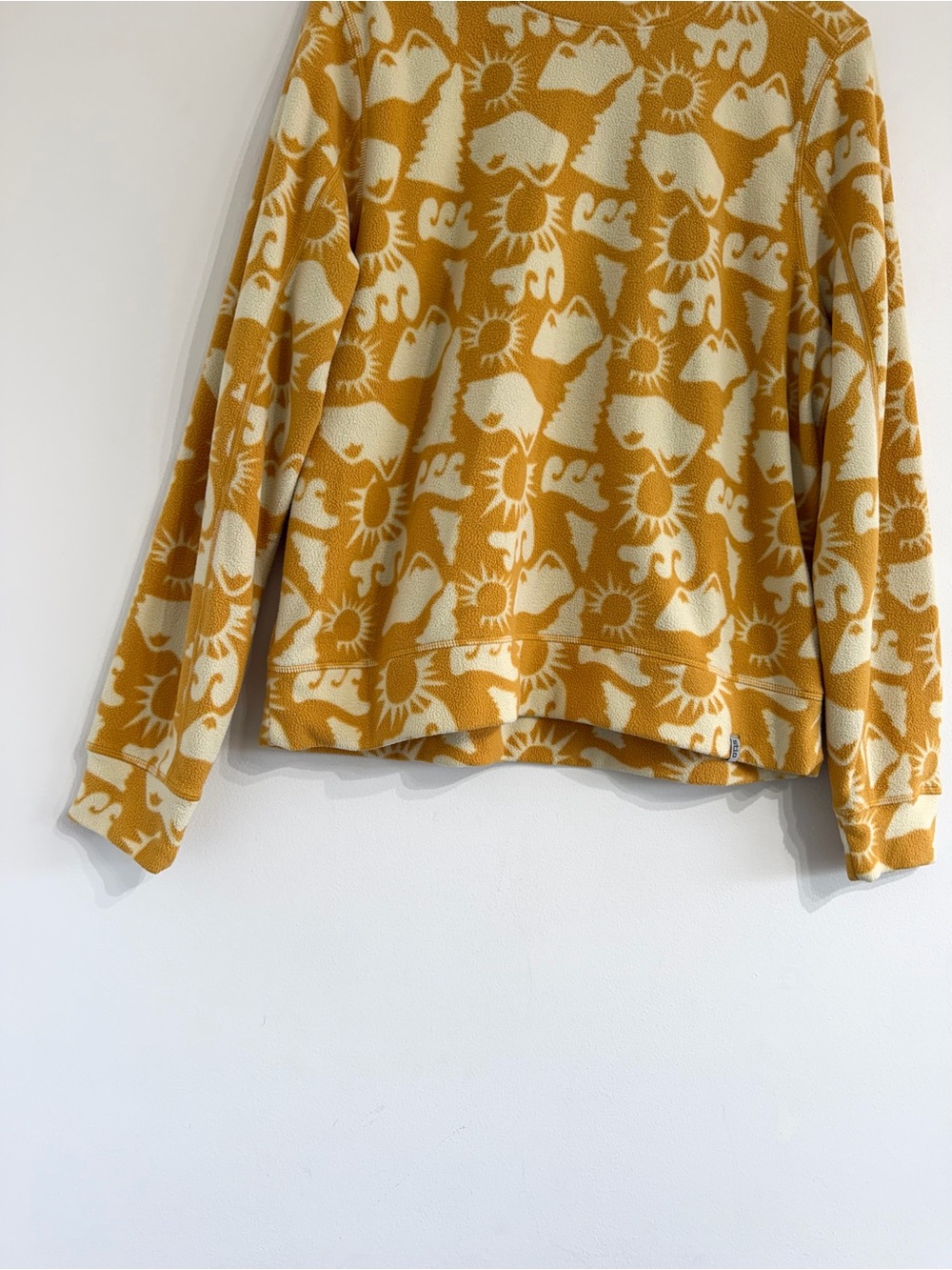 Stio fleece long sleeve tee shirt yellow pattern top - Picture 4 of 9